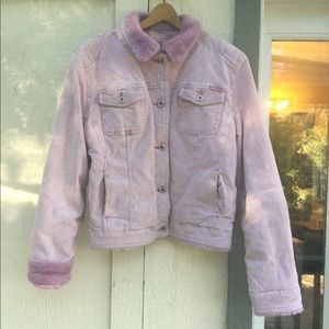 Early 2000’s Pink Faux Fur Corduroy Jacket